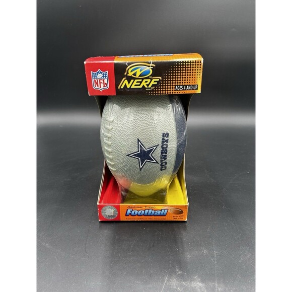 VTG Dallas Cowboys Nerf Original Turbo Football Box Kicking Tee Blu Gray 2000